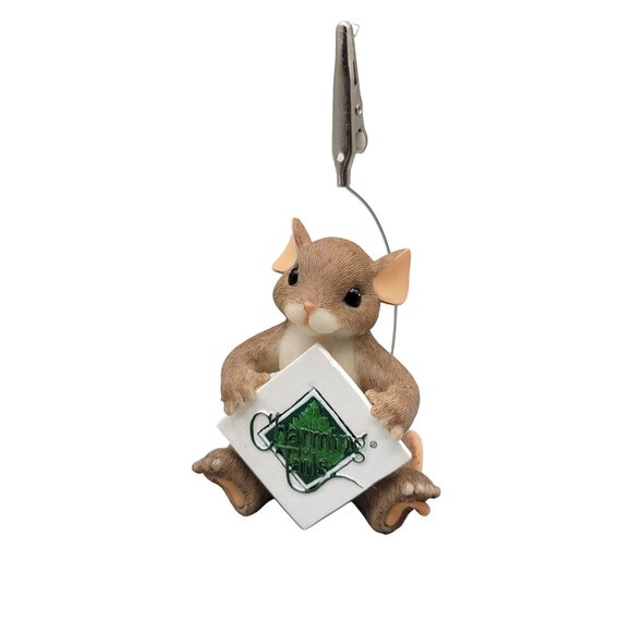 Charming Tails Clip Sign Holder 98/440 Hanging Mackenzie Mouse - Picture 1 of 8